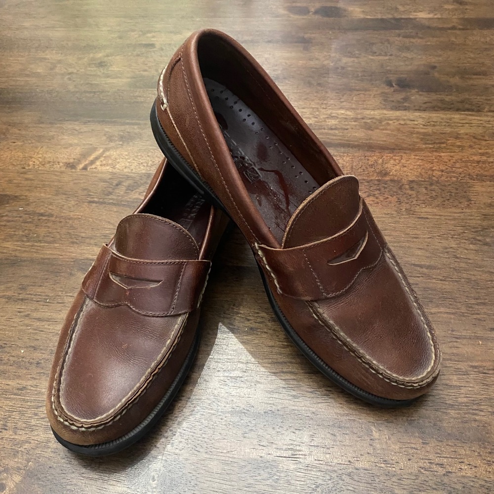 Sperry Top-Sider Mens Brown Leather Penny Loafers Slip On Shoes 12M 0678442